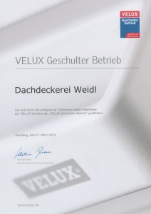 Zertifikat Velux